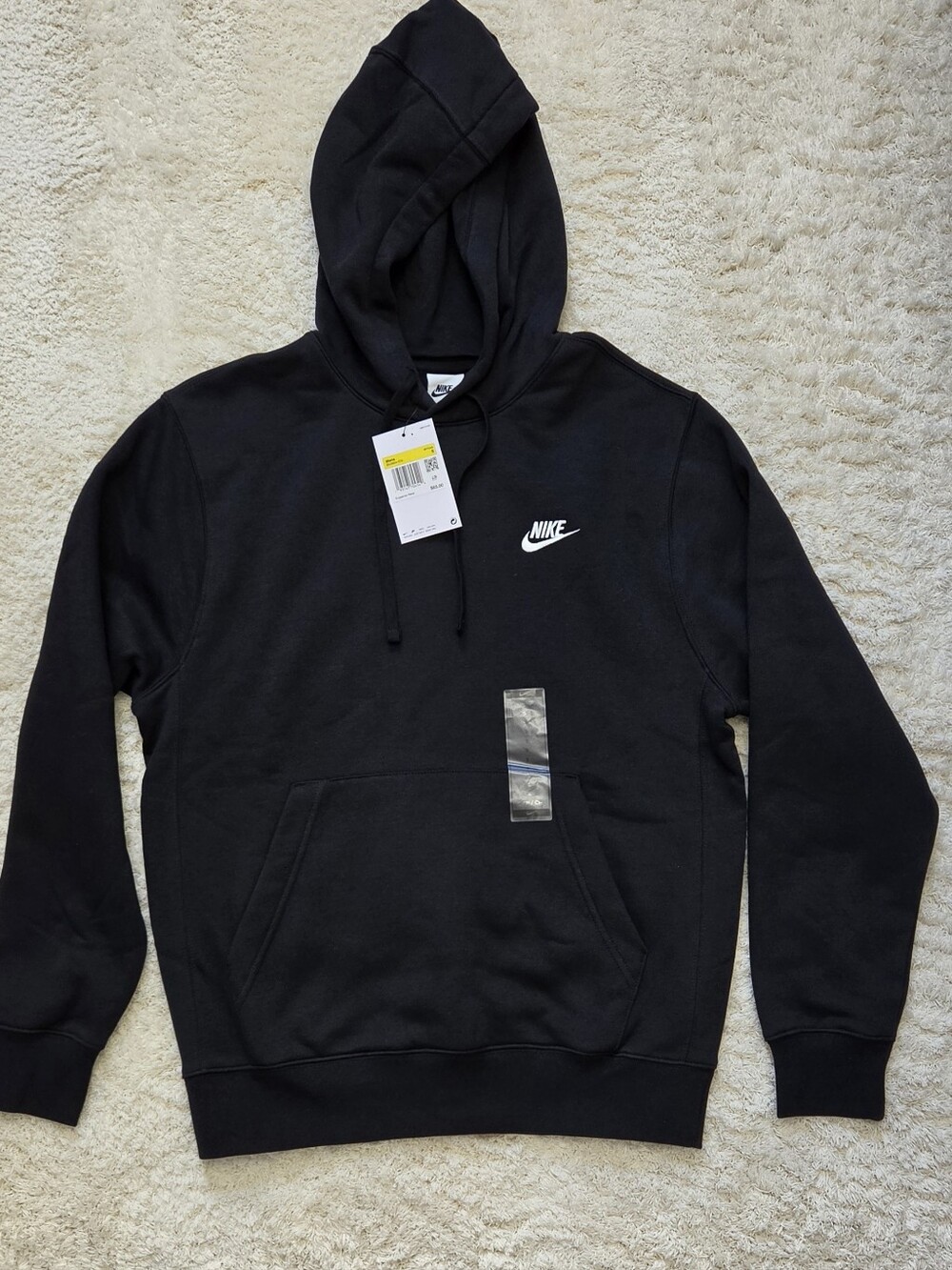 Nike Black Pullover Hoodie with White Swoosh